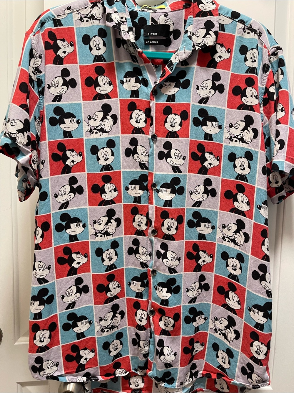 Snitch 2XL Mickey Mouse Disney Button Up Shirt Retro Graphic Print